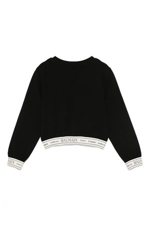 felpa in viscosa nero BALMAIN PARIS KIDS | BX4B90J0371930AV